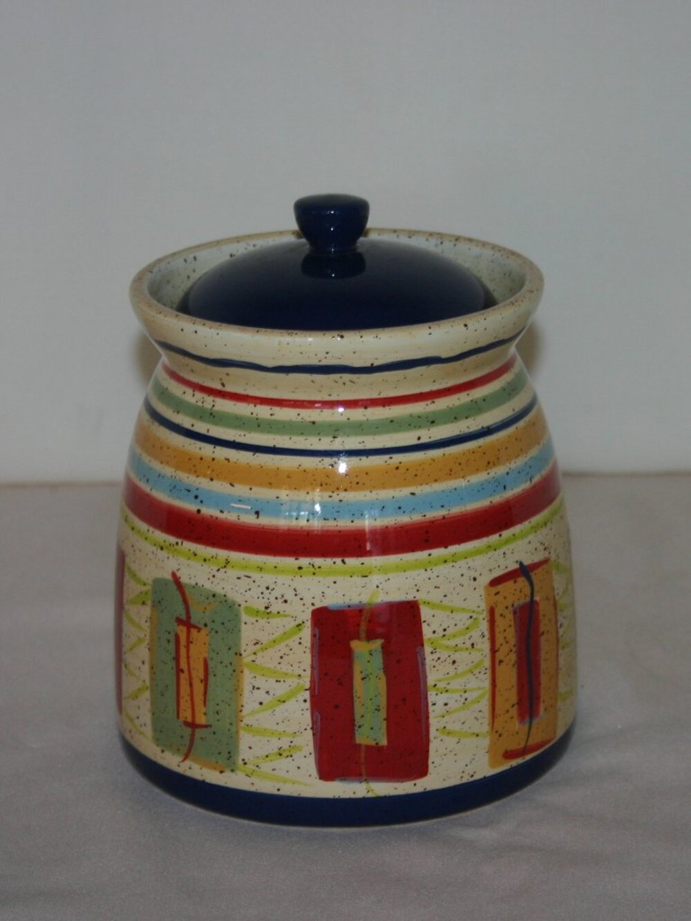 Pfaltzgraff Stoneware Pottery Hand Painted 'Sedona' Small Cookie Jar w/Lid B-328